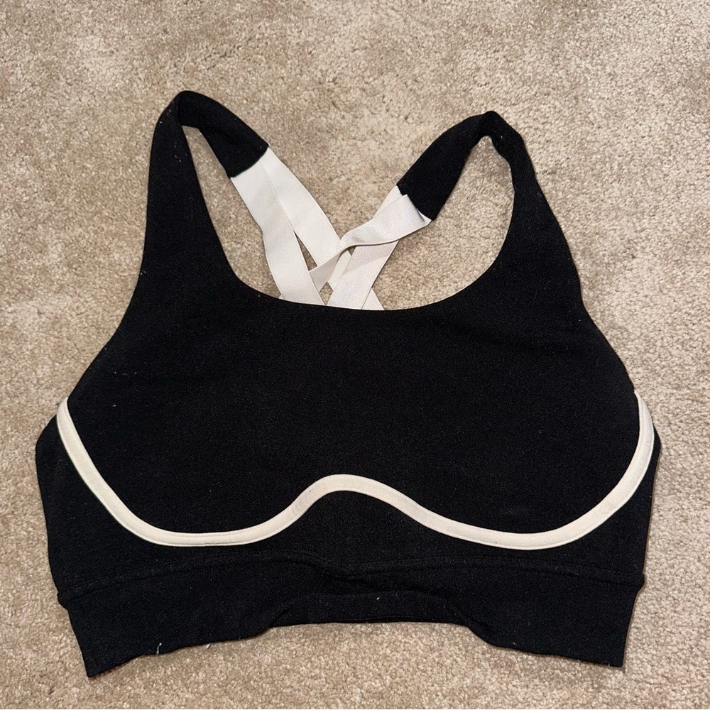 Fabletics Black and White Sports Bra